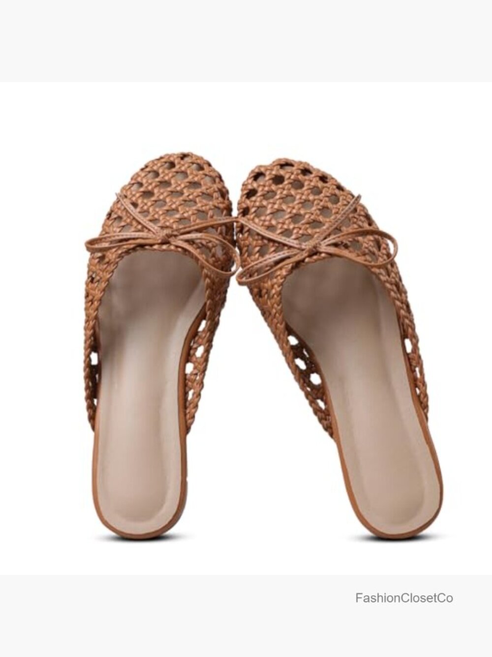 Breathable Woven Ballet Flats Slip-On Mules Lightweight No Heel - Picture 6 of 7